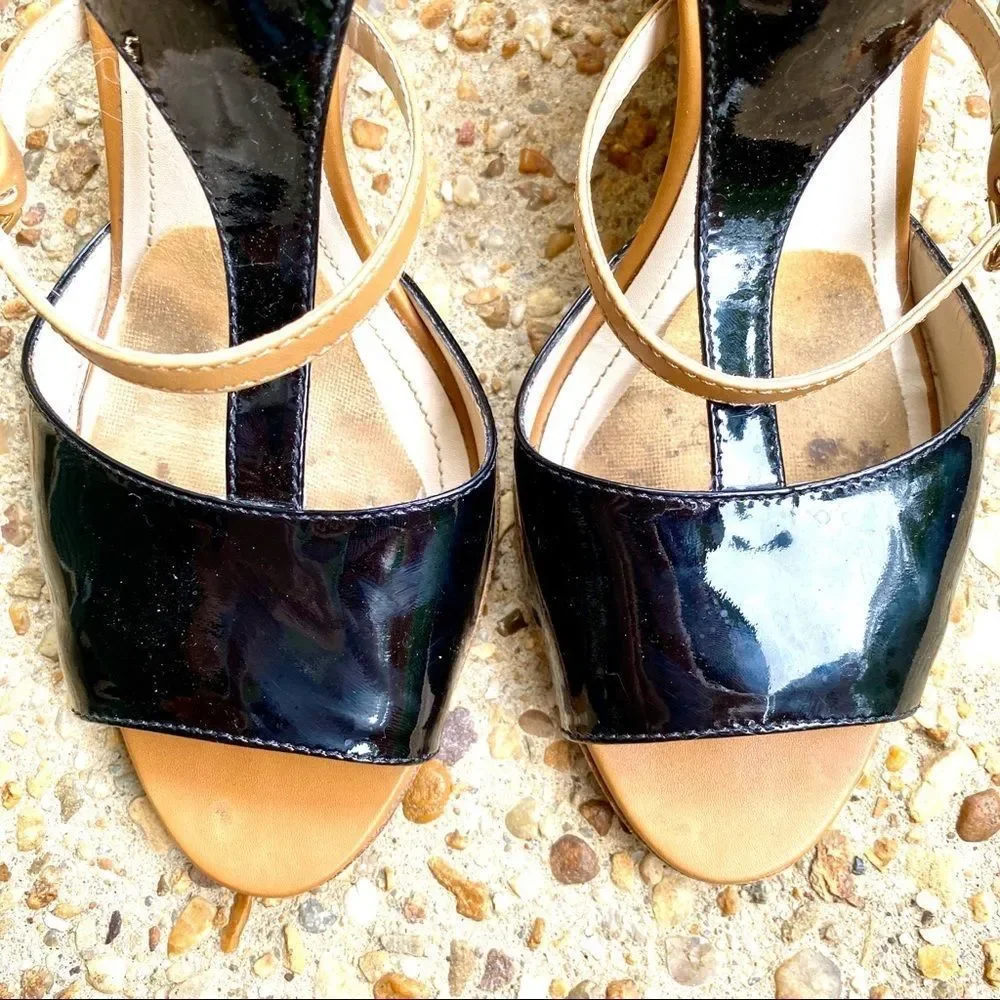 Tod’s Zeppa Wedge Black Patent BrownSandals 41